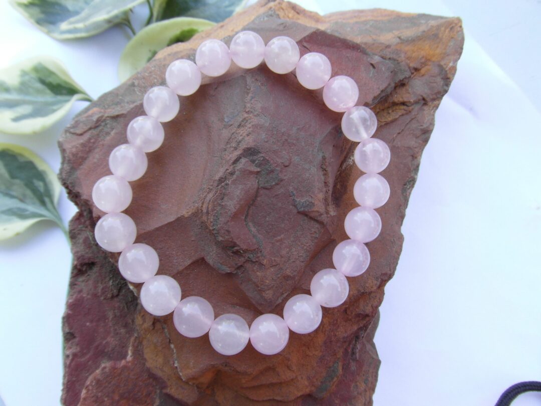 Bracelet en Quartz rose Perle 8 mm
